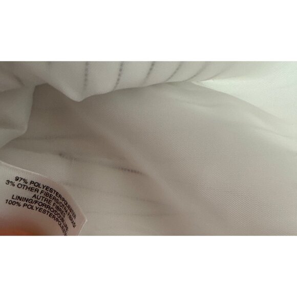 Le Suit Womens White Pinstripe Blazer Jacket size 20W plus Zipper Pockets - Picture 6 of 9